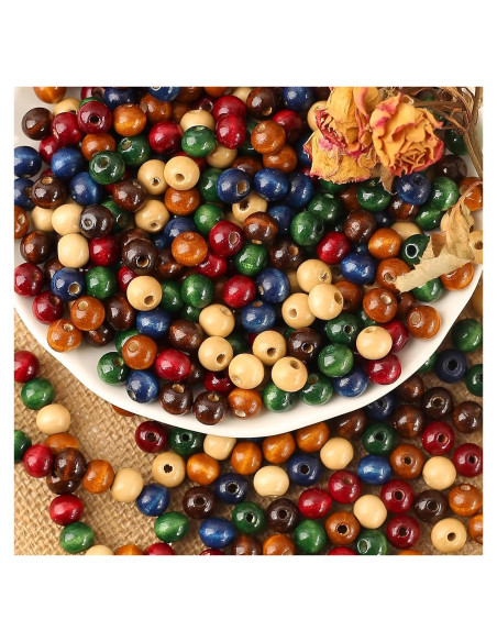 Perlas de Madera Coloridas DAHI 500pcs 10mm para Manualidades