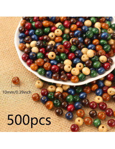 Perlas de Madera Coloridas DAHI 500pcs 10mm para Manualidades 2
