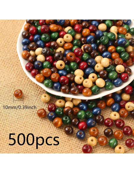 Perlas de Madera Coloridas DAHI 500pcs 10mm para Manualidades