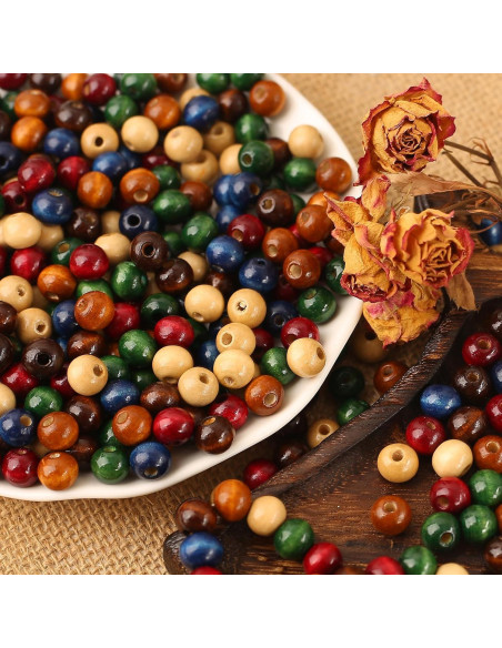 Perlas de Madera Coloridas DAHI 500pcs 10mm para Manualidades