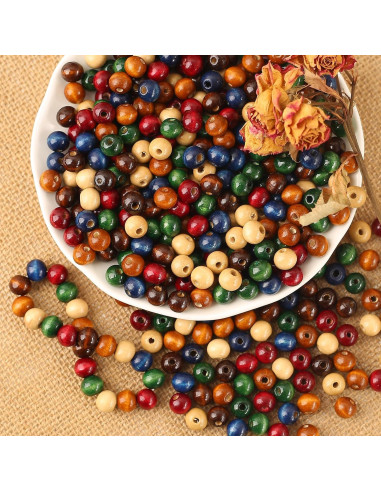 Perlas de Madera Coloridas DAHI 500pcs 10mm para Manualidades
