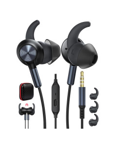 Auriculares con cable 3.5mm TOPAUX, 1.5m, cancelación ruido