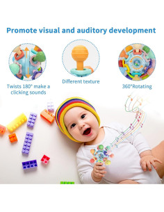 Juguetes de Dentición Accevo para Bebés 6-12 Meses Silicona 2