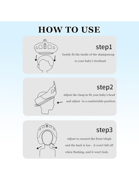 Gorro de Ducha Ajustable para Bebé Snowrose - Azul Gorro de Ducha Ajustable para Bebé Snowrose - Azul