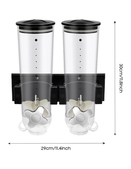 Dispensador de Alimentos Montado en la Pared GAMIGIME 3L Negro