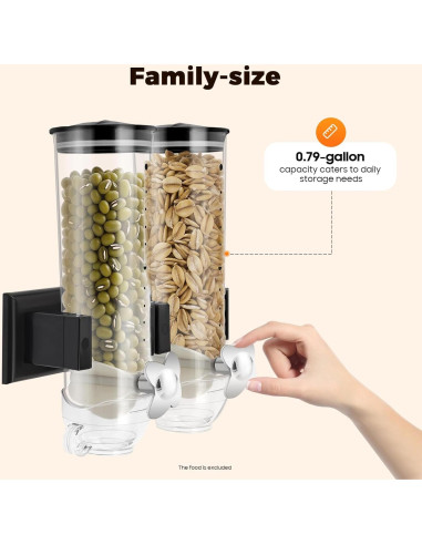 Dispensador de Alimentos Montado en la Pared GAMIGIME 3L Negro