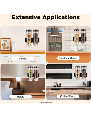 Dispensador de Alimentos Montado en la Pared GAMIGIME 3L Negro