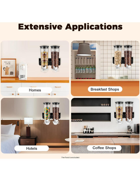 Dispensador de Alimentos Montado en la Pared GAMIGIME 3L Negro