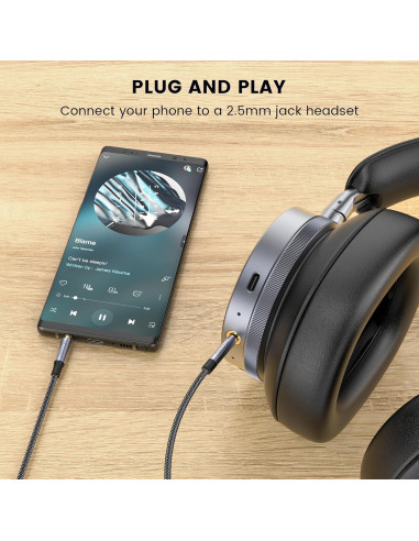 Cable de Audio 3.5mm a 2.5mm MOSWAG 1m para Auriculares Bose JBL