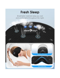 MUSICOZY Máscara Bluetooth para Dormir con Auriculares 5.4 2
