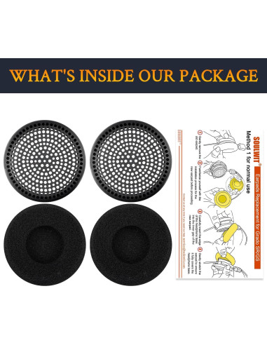 Almohadillas de Repuesto SOULWIT para Auriculares SR60/SR80/SR125/SR225/SR325 - Negro