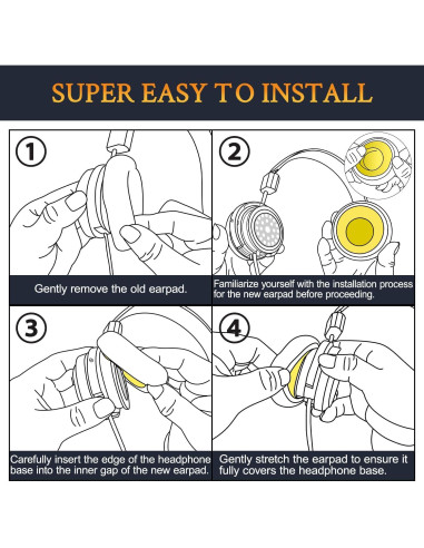 Almohadillas de Repuesto SOULWIT para Auriculares SR60/SR80/SR125/SR225/SR325 - Negro