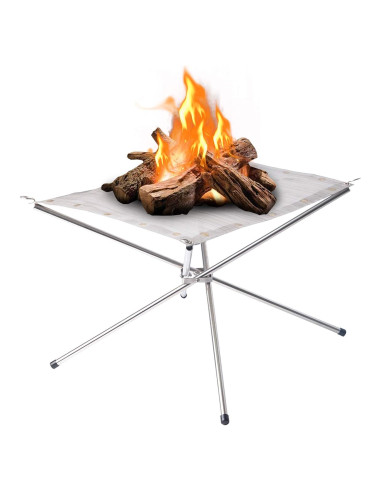 Hoguera Portátil Kikerike 42x42x32cm Plegable para Camping