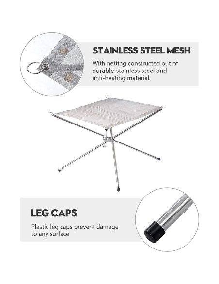 Hoguera Portátil Kikerike 42x42x32cm Plegable para Camping