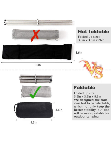 Hoguera Portátil Kikerike 42x42x32cm Plegable para Camping