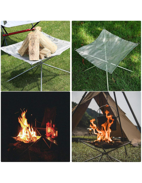 Hoguera Portátil Kikerike 42x42x32cm Plegable para Camping