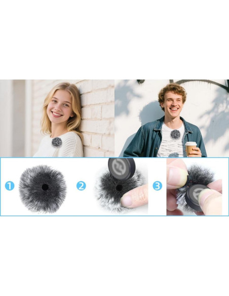 2 Pantallas de Viento para Micrófono Hollyland Lark M2 - Gris