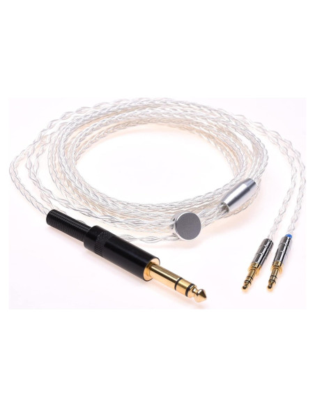 Cable de Auriculares GAGACOCC 1.2m 8 Núcleos Plata 6.35mm