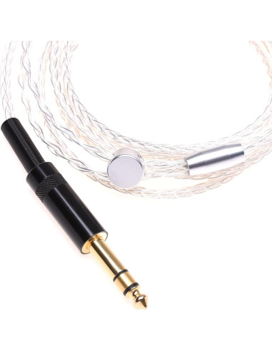 Cable de Auriculares GAGACOCC 1.2m 8 Núcleos Plata 6.35mm