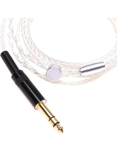 Cable de Auriculares GAGACOCC 1.2m 8 Núcleos Plata 6.35mm