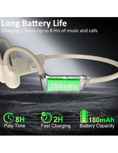 Auriculares de Conducción Ósea KOPIDOE X8 IP68 32GB Beige