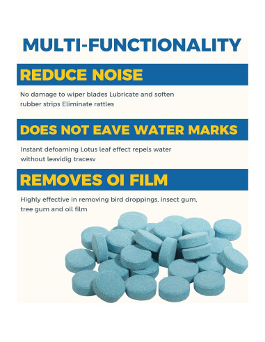 50 Tabletas Limpiaparabrisas UBOG, Detergente Concentrado 100g