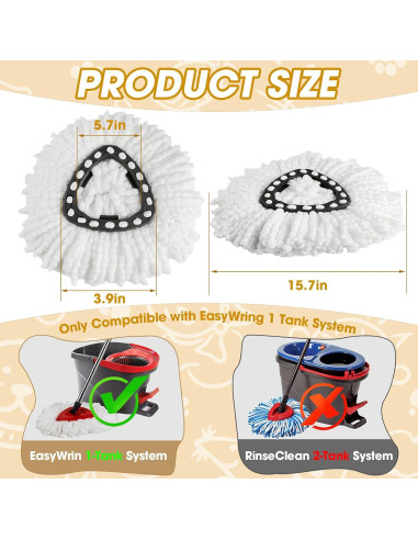 Cabezas de Repuesto para Mop de Giro Easy Wring 20 Piezas