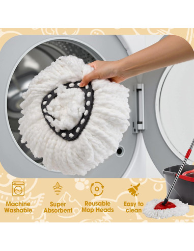 Cabezas de Repuesto para Mop de Giro Easy Wring 20 Piezas