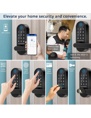 Cerradura Inteligente EUUKAITARY JKT-WLF15BK WiFi Huella Dactilar