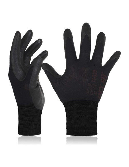 Guantes de Trabajo DEX FIT FN320-1 Nitrilo Negro XL