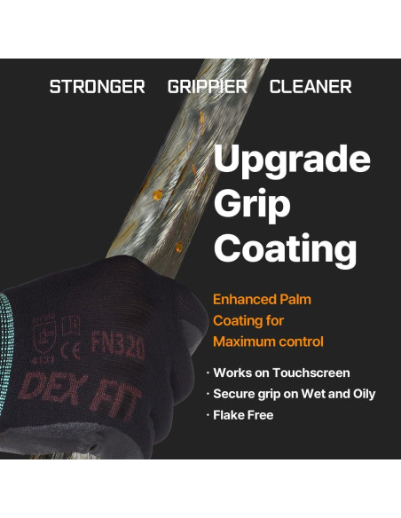 Guantes de Trabajo DEX FIT FN320-1 Nitrilo Negro XL