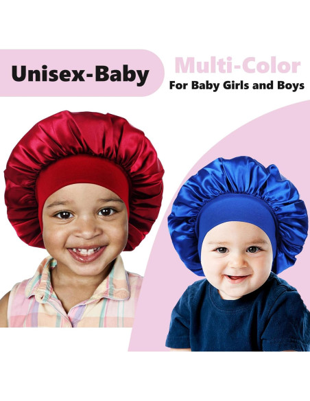3 Bonetes de Satén para Bebés LBYLUS - Gorro de Seda 25 cm