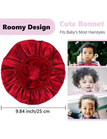 3 Bonetes de Satén para Bebés LBYLUS - Gorro de Seda 25 cm