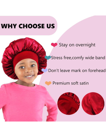 3 Bonetes de Satén para Bebés LBYLUS - Gorro de Seda 25 cm