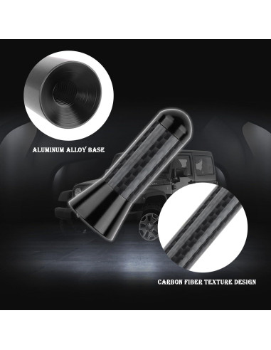 Antena de Coche YGDMD Fibra de Carbono Negra 9.30x3.61cm