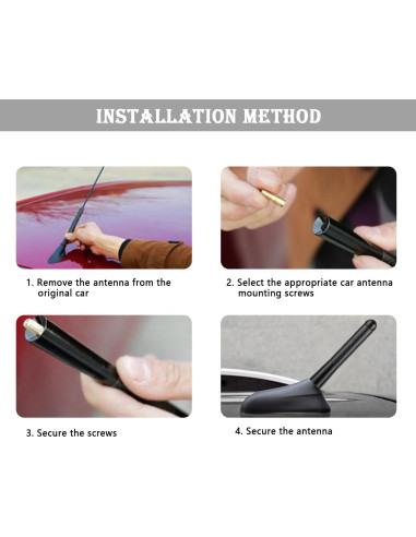 Antena de Coche YGDMD Fibra de Carbono Negra 9.30x3.61cm