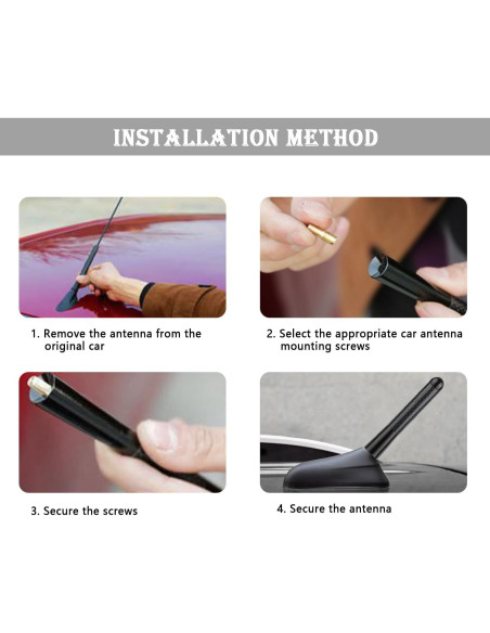 Antena de Coche YGDMD Fibra de Carbono Negra 9.30x3.61cm