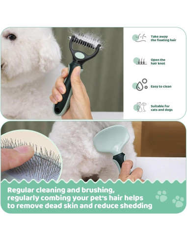 Kit de Aseo 8 en 1 LAMLENT para Perros y Gatos - Cepillo, Cortauñas, Peine, Tijeras, Cepillo de Dientes