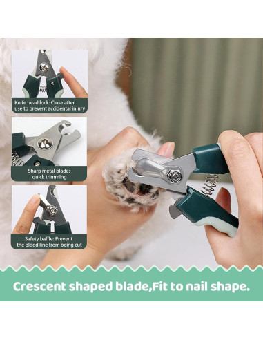 Kit de Aseo 8 en 1 LAMLENT para Perros y Gatos - Cepillo, Cortauñas, Peine, Tijeras, Cepillo de Dientes