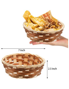 Cestas de Regalo Redondas Nicunom 12 Piezas de Bambú 17.78 cm 2