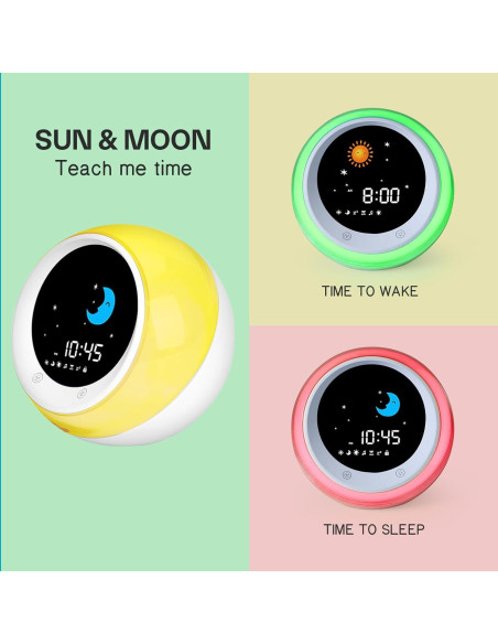 Reloj Despertador iHoo para Niños con Luz Nocturna y Alarma