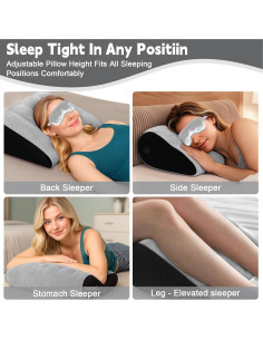 Almohada Wedge Inflable LaClover para Dormir y Viajar - Gris 2