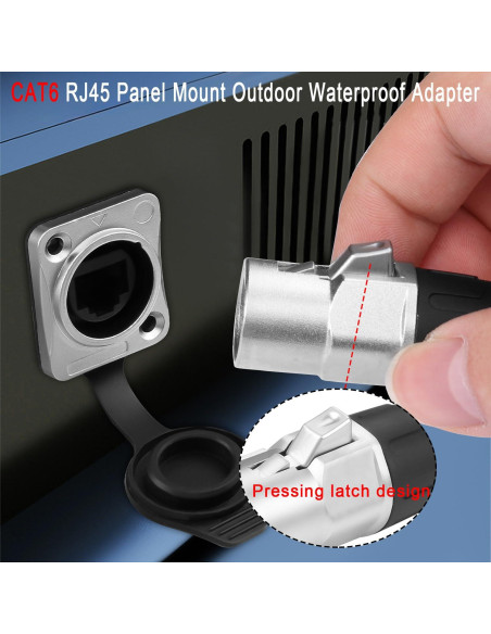 Adaptador RJ45 a Prueba de Agua CAT6 QIANRENON IP65 para Panel