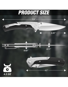 Cuchillo de bolsillo FLISSA plegable 8.5 cm acero inoxidable 2