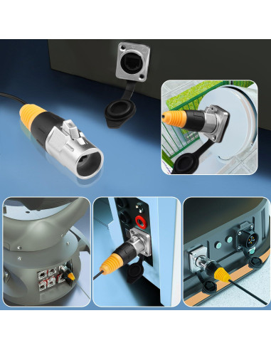 Adaptador RJ45 a Prueba de Agua CAT6 QIANRENON IP65 para Panel