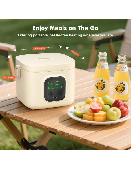 Caja de Almuerzo Eléctrica MODURE 800ml Inalámbrica con Carga USB