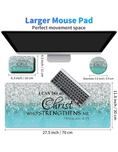 Alfombrilla de Ratón Ergonómica BPQOJB con Reposamuñecas Azul 2