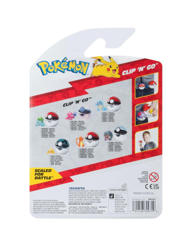 Pokémon Clip'n'Go PKW3632 - Poké Ball con figura 5 cm