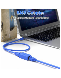 Acoplador Ethernet RJ45 Oneme Cat6 Femenino a Femenino - 10 Piezas Azul 2