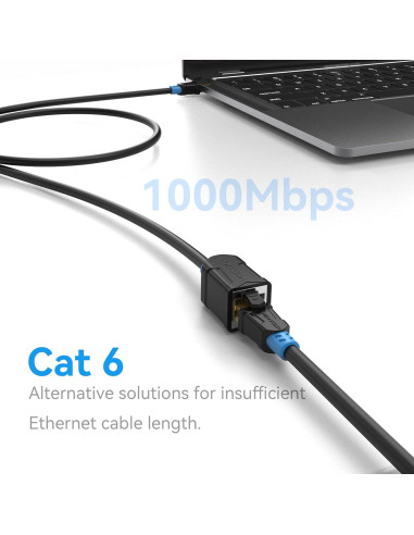 Cable de Extensión Ethernet VENTION Cat6 0.49m RJ45 Macho a Hembra